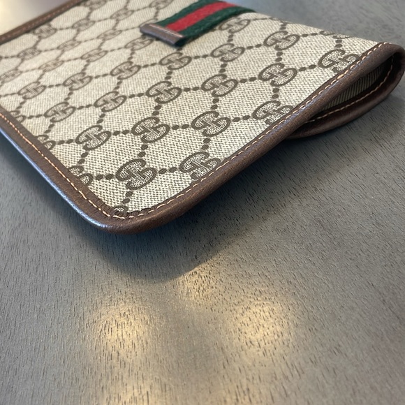Vintage Gucci GG Monogram PVC Leather Sherry Line Canvas Pouch - Picture 4 of 13